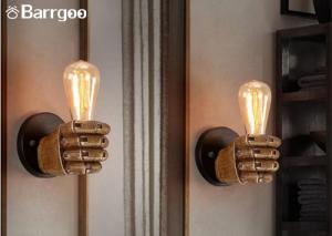 China Fist Shape Bedroom Loft Indoor LED Wall Lights Sconce LED Edison Style Home Lighting factory