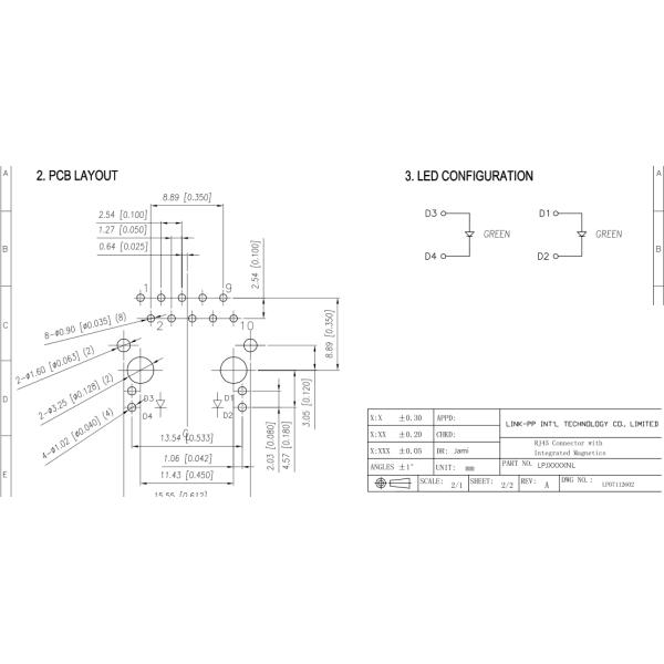 Single Port POE RJ45 Connector Side Entry Shielded XMH-01-5-PL2-111-1P0