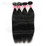 Natural Black Silky Straight Human Hair Extensions , Long Lasting European