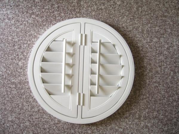indoor 100% basswood round shutters for windows with standard tilt bar or hidden