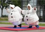 White Inflatable Cartoon Sumo Suits With Foam / Sumo Wrestler Costume