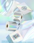 Holographic Round Thermal Label Stickers Circle 2 Inch Printable Rainbow Thermal