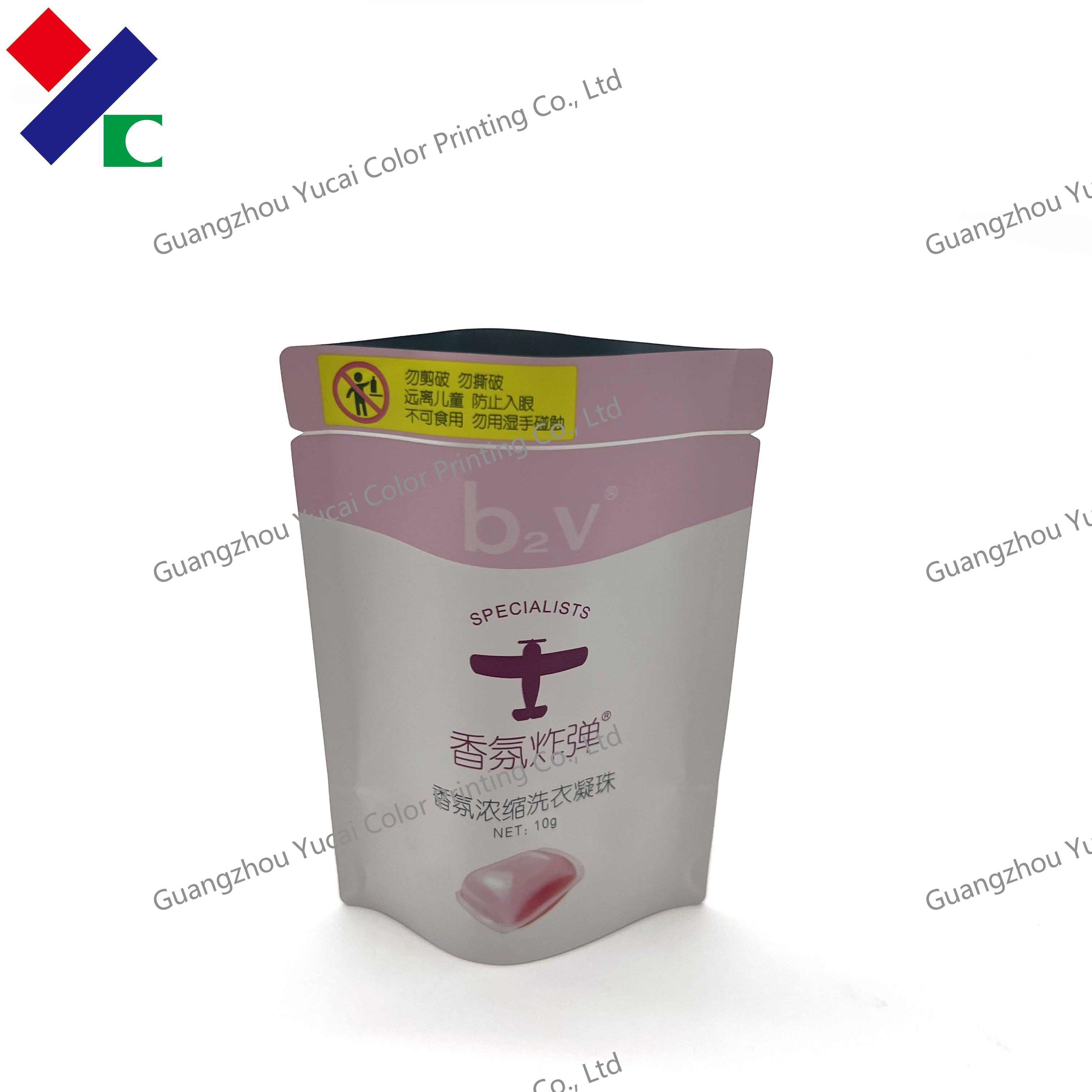 Logo Printed CMYK Laundry Detergent Bags Liquid Soap Doypack Pouch