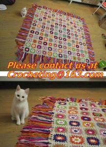 China Handmade Crochet Blankets Towel Blanket Crochet Blanket American Style Plaid Table Cloth factory