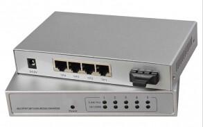 China 4 Port Copper Fiber Optic Switch WEB-based managed 10M / 100M factory
