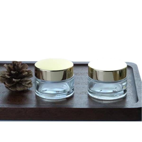 China Refillable 30g Small Glass Cosmetic Jar With Lids Privated Logo factory
