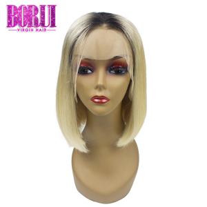 China Brazilian Straight Short Bob 1b613# Honey Blonde 13x4 Lace Closure Soft Smooth factory