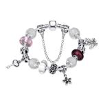 SJ Fascinating Jewelry Silver Plating Handcrafted Glaze Bead Charm with Key