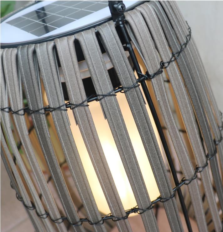 Portable Rattan Garden Solar Lights IP65 Water Resistant For Outdoor