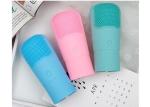 Home Use Facial Cleansing Brush Silicone Facial Cleanser Blue Pink Color