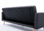Steady Contemporary Bedroom Furniture Two Seater Fabric Sofa In Black Grey Color