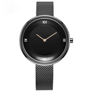 China Customized Color Black Mesh Strap Watch Easy To Carry 12 Months Guarantee factory