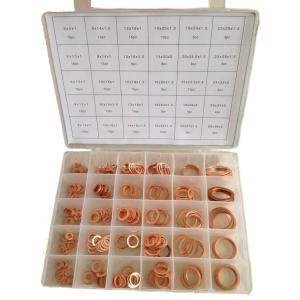 China 286pcs 30 Sizes Metric Copper Flat Ring Washer Gaskets Assortment Set Kit IMPA813080 factory