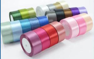 China Multicolor Personalised Satin Ribbon , Polyester Satin Ribbon For Gift Packaging factory