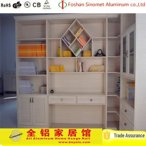 China Living Room Aluminium Fabrication Bookshelf Antique Style With Glass Door factory