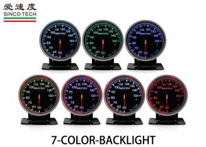 China 2.5 Inch 60mm Race Car Gauges LED Display 7 Color Backlight Alumimum Material factory