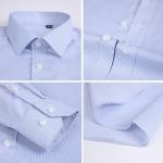 Formal Office Men's Shirt Short Long Sleeve Dress Shirt in Viscose/Polyester