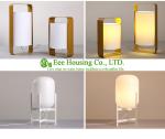 North America LED Modern Table Desk Lamp White Lampshade Gold Light Base