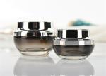 Customized Black Plastic Cosmetic Container , Empty Cosmetic Jars For Eye Cream