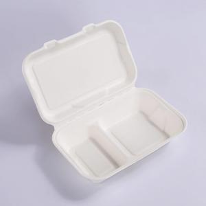 China Disposable Take Away Food Packaging Clamshells 9 X 6In 2 Compartment Lunch Box factory