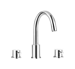 China Cleanroom Bath Shower Mixer Contemporary Double Handle Three Hole factory