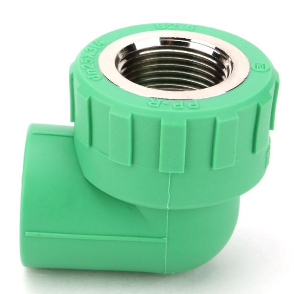 PN16 PN20 Supplying Pipe Accessories PPR 90 Degree Plastic Threaded Female Elbow