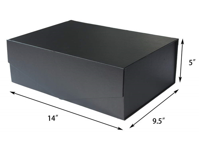 Luxury Large Black Gift Box 14”x9.5”x 5”, Reusable Sturdy Box Decorative Storage Boxes