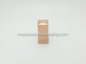 China N2059 square straight nail polish cap nail polish packaging plastic cap UV metallic gold color coating finish factory