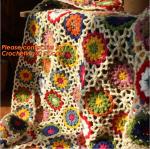 Countryside Handmade crochet hook Daisy blanket, Cashmere knitted blanket throw,