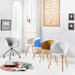 China Plastic Ergonomic Executive Office Chair With Wheels / Wooden Legs factory