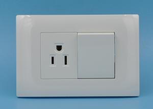 China 2 Gang 1 Way Light Switches And Plug Sockets , Residential Electrical Switches factory