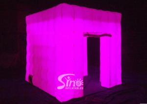 China 8'x8' portable cube tube Led inflatable photo booth for wedding events or parties night factory