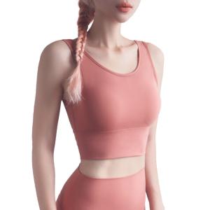 China Full Wrapped Womens Sports Bra Deep U Back Gathering Shock Absorption factory