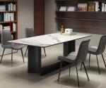 Modern Stainless Steel Leg Luxury Marble Dining Table