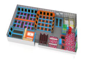 China Commercial Professional Trampoline Equipment Big Jumping Area For Family Sports Centre factory