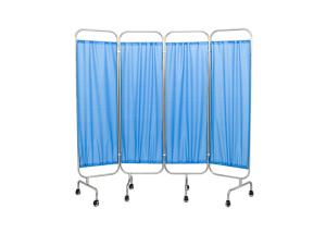 China 4 Folding Hospital Side Room Partition Stand With Wheels factory