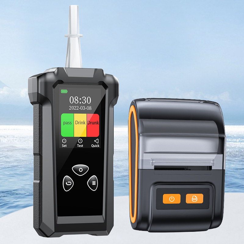 High Accuracy 145g Alcohol Breath Analyser With Printer 12cm * 5.7cm * 2.7cm