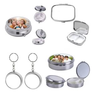 Sublimation Blank Metal Round Pill Box Custom Metal Sublimation Blanks