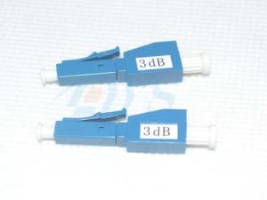 China Blue 3db LC / UPC Fiber Optic Attenuator Plug Type For Overpowered Fiber Optic Systems factory