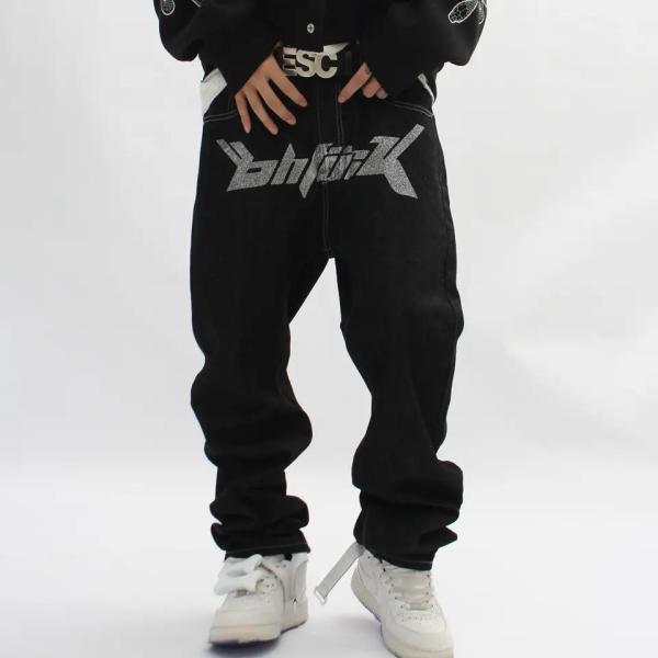 2023 Hot Selling Jeans High Streetwear Flared Jeans Men Fashion Hip-Hop Loose