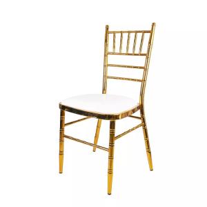 China Elegant Metal Frame Soft Catering Gold Gilded Chairs Scratch Resistant factory