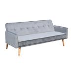 Modern Grey Fabric Sofa Bed Foldable Reclining Positions Europe Style