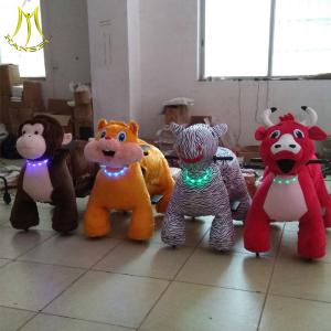 China Hansel 2018 ride for kids plush stuffed electric battery operated ride animals on wheels factory