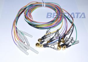 China Clinical EEG Ear Clip Electrodes , Medical EEG Cable 1.5mm Din Connector factory