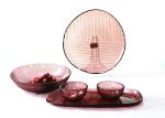 Oval Solid Purple Glass Charger Plates , 32cm Crystal Salad Plates