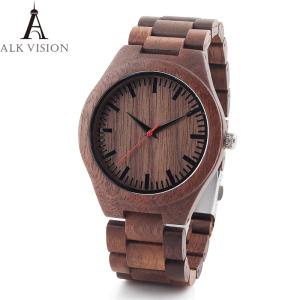 China Natural Black Wood Watch Men Business Luxury Stop Watch Quartz Movement Wood Watches Luxury Gift Full Wooden Watches factory