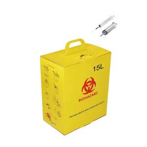 China 15L Biohazard Disposal Container Customized Logo Needle Collection Box sharp box packaging boxes factory