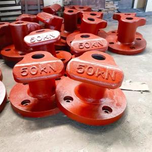 China 50KN T Head Cast Iron HT200 Dock Bollards T Head Bollard Galvanized Marine Boat Ship Shore factory