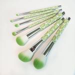 7 Pieces Oval Makeup Brush Set Beauty Green Forest Endless Fun