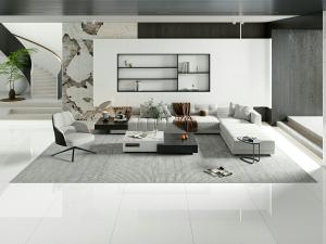 China Indoor Floor Rectangle 900x1800x9mm White Porcelain Polished Tile For Bathroom And Dining Room factory